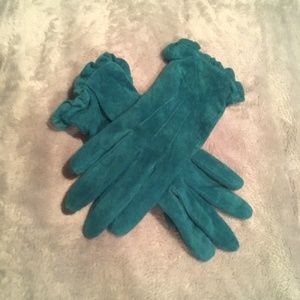 Teal Suede Gloves